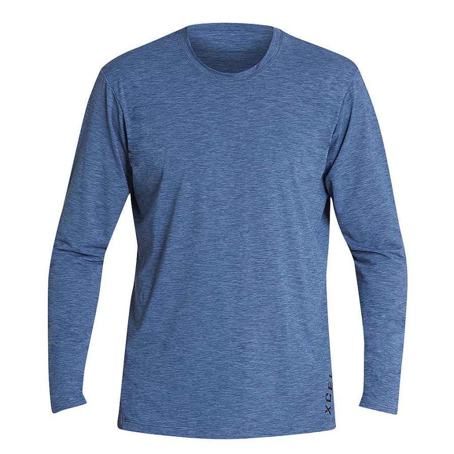 Herren Xcel | Herren Heathered Ventx Solid Langarm Uv