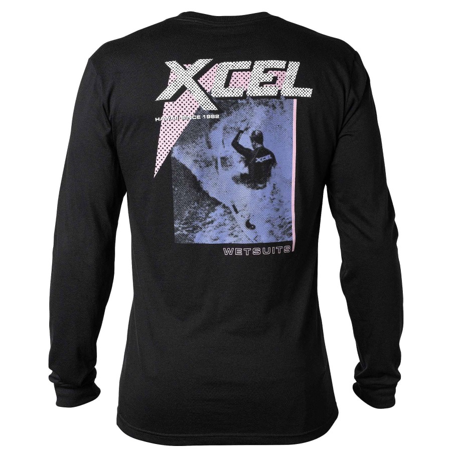 Herren Xcel Herren-T-Shirts | Throwback-Langarm-T-Shirt Fur Herren Schwarz