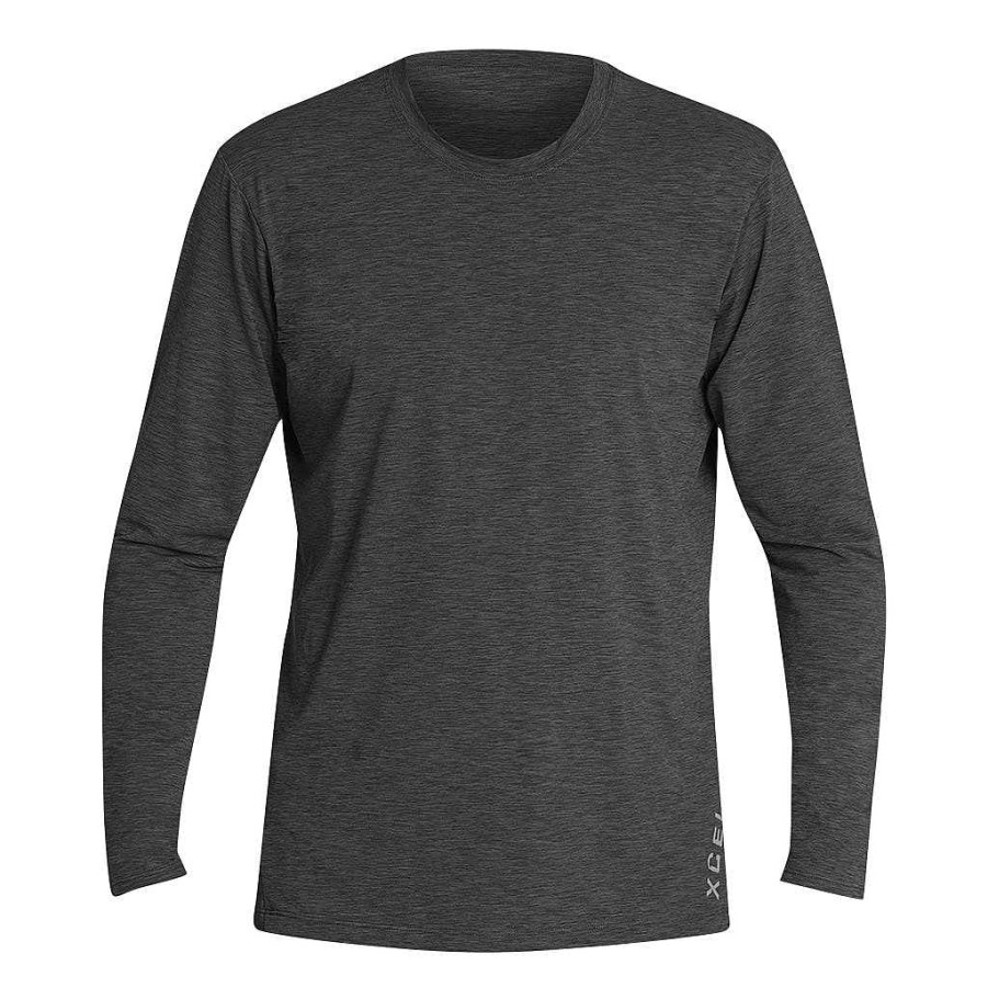 Herren Xcel | Herren Heathered Ventx Solid Langarm Uv