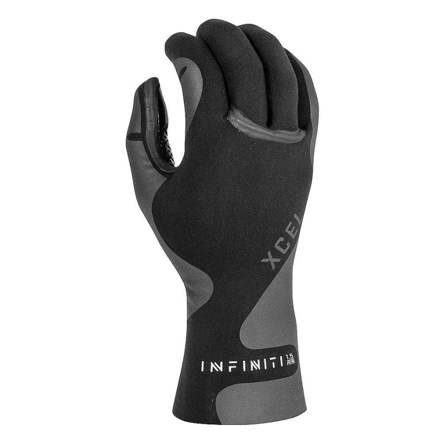 Herren Xcel Herren-Infiniti + Infiniti-Losung | Herren Infiniti 5-Finger-Handschuh 1,5 Mm Schwarz