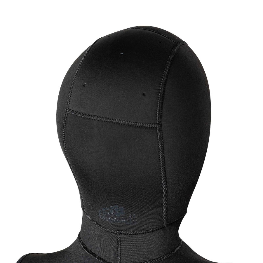 Herren Xcel Taktische Neoprenanzuge | Militarische Thermoflex-Tauchhaube Mit Latz 4/3 Mm Schwarz Mit Stealth-Logos