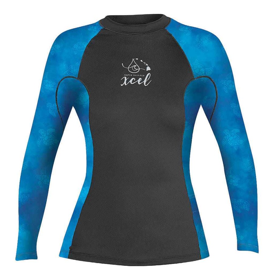 Damen Xcel | Ocean Ramsey Water Inspired Premium Stretch Langarm-Uv-Oberteil Fur Damen Mit Schlusseltasche